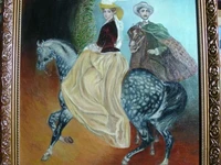 Картина маслом на холсте  Карл Брюллов "Всадники " 2004 г
